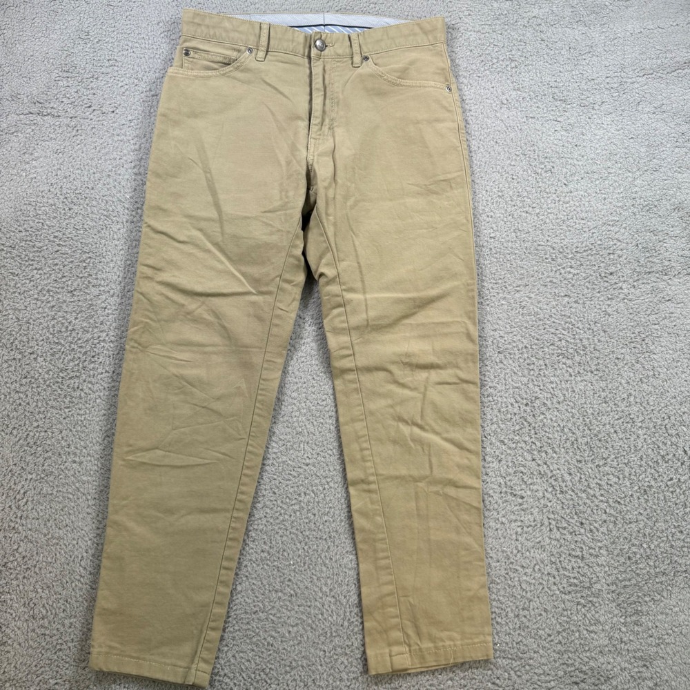 Peter Millar Mens Khaki Straight Leg Chino Pants Stretch Cotton Blend Size 30x27